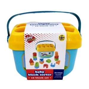 Play Right Baby Block Sorter 16 Block Set Toy New